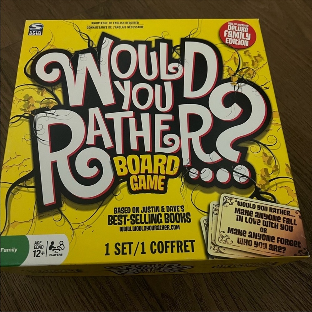 Deluxe Family Edition Would You Rather? Board Game - Yellow and Black